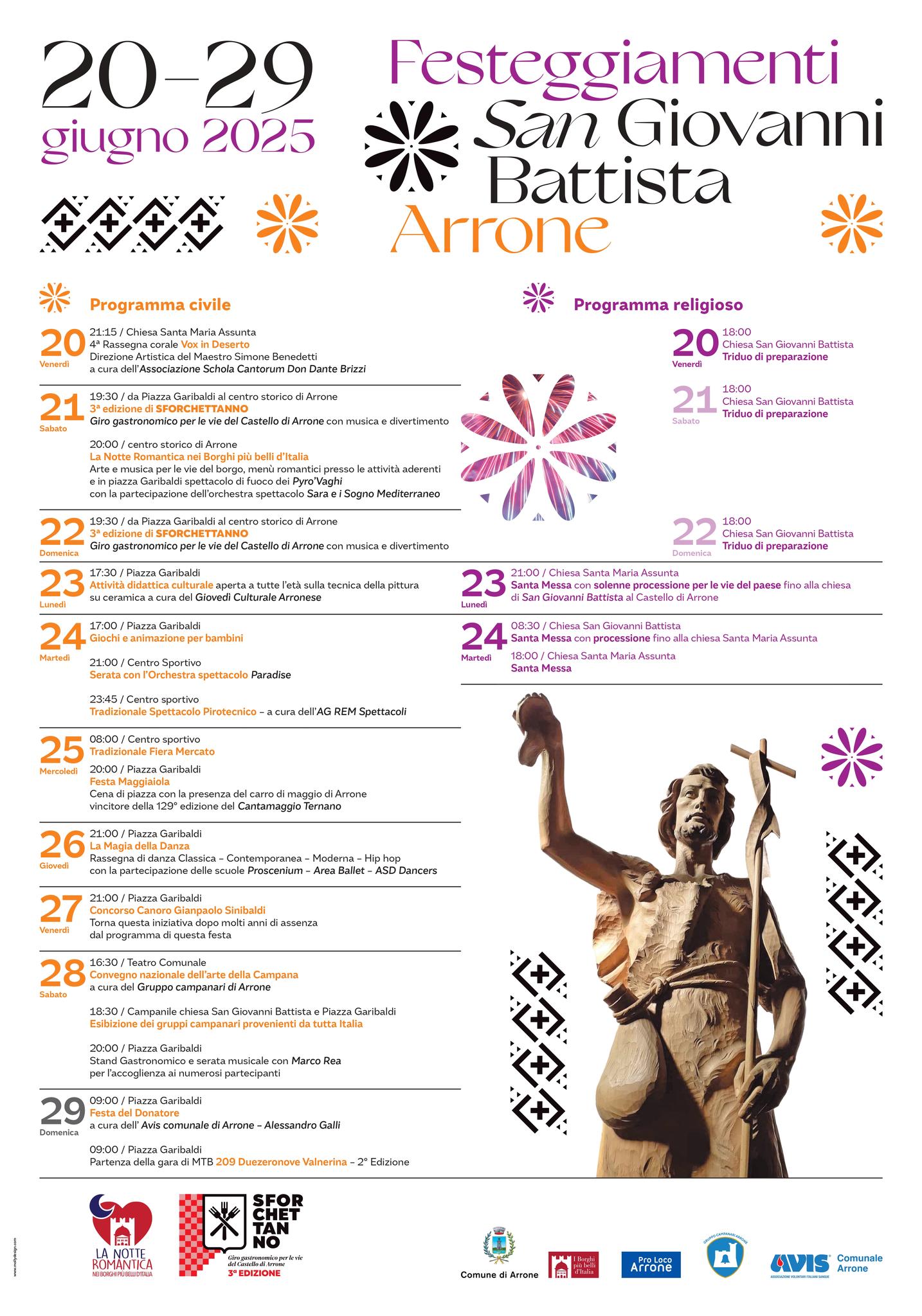 Programme of Festeggiamenti di San Giovanni Battista in Arrone